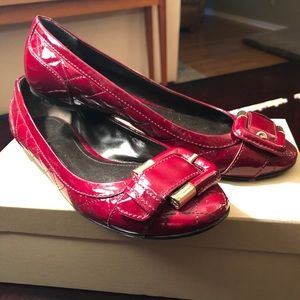 Burberry Patent Leather Quilted Flats Size 7.5